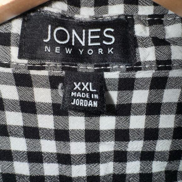 Jones New York XXL Gingham Button Down Top - Picture 7 of 7